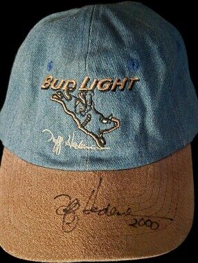 Lowest....Autograph TUFF Embroidered Denim & Brown Suede Cap